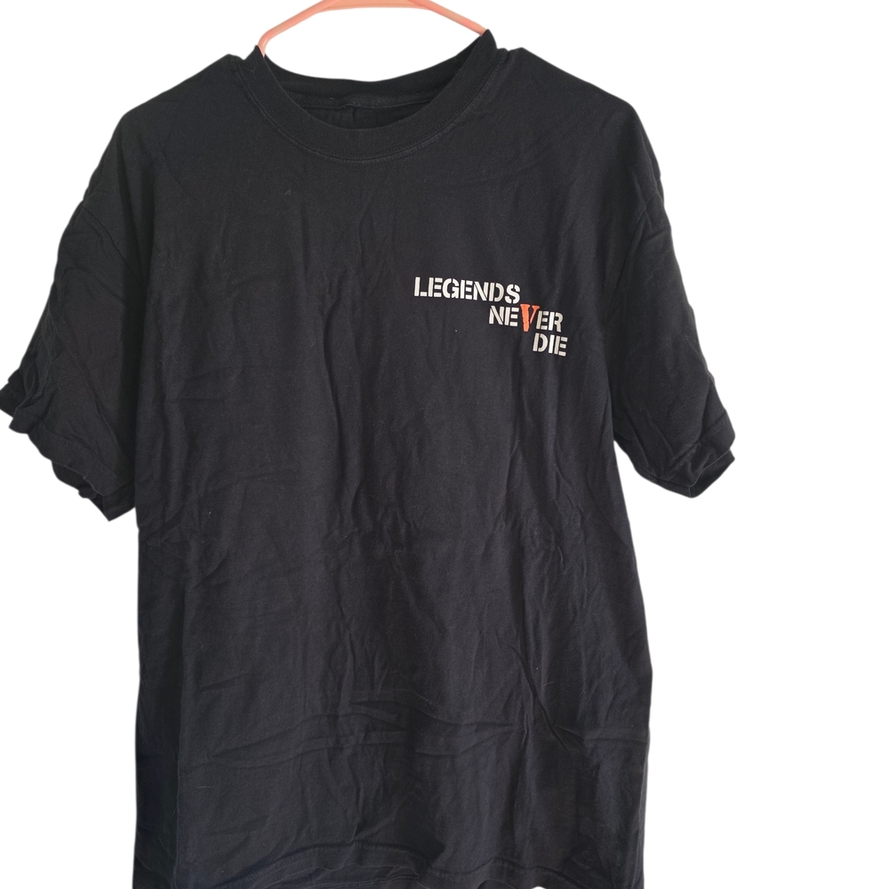 Juice World/Vlone 999 Black Graphic T-Shirt - Legends Never Die- Size Large